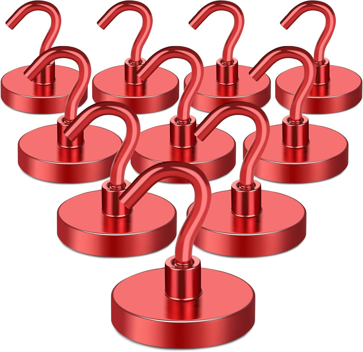 MIKEDE Magnetic Hooks Heavy Duty, 150LB Strong Magnet with Hook for Fridge, Super Neodymium