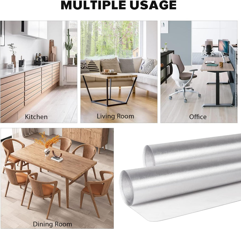 Floor Mats for Home, 8'×10' Clear Area Rug for Dining Room, Durable Non-Slip Hard Floor Living Room