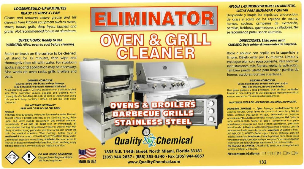 Quality Chemical Oven Cleaner & Grill Cleaner - Heavy-Duty/Fast Acting & Easy to