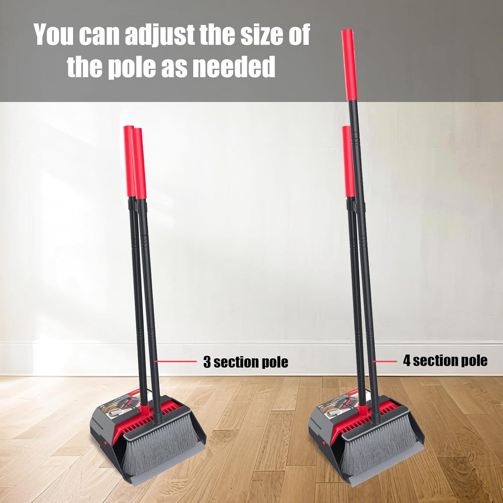 Broom with Dustpan Combo Set, Dust Pans with Long Handle, Brooms with Dustpan, Dust Pan Broom Kit