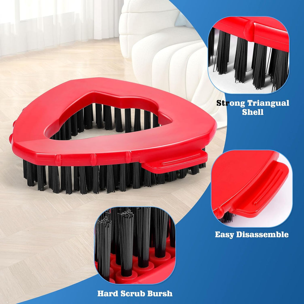 2 Pcs Mop Scrub Brush Head and 1 Mop Base Part Replacement for EasyWring 1 Tank System, Hard