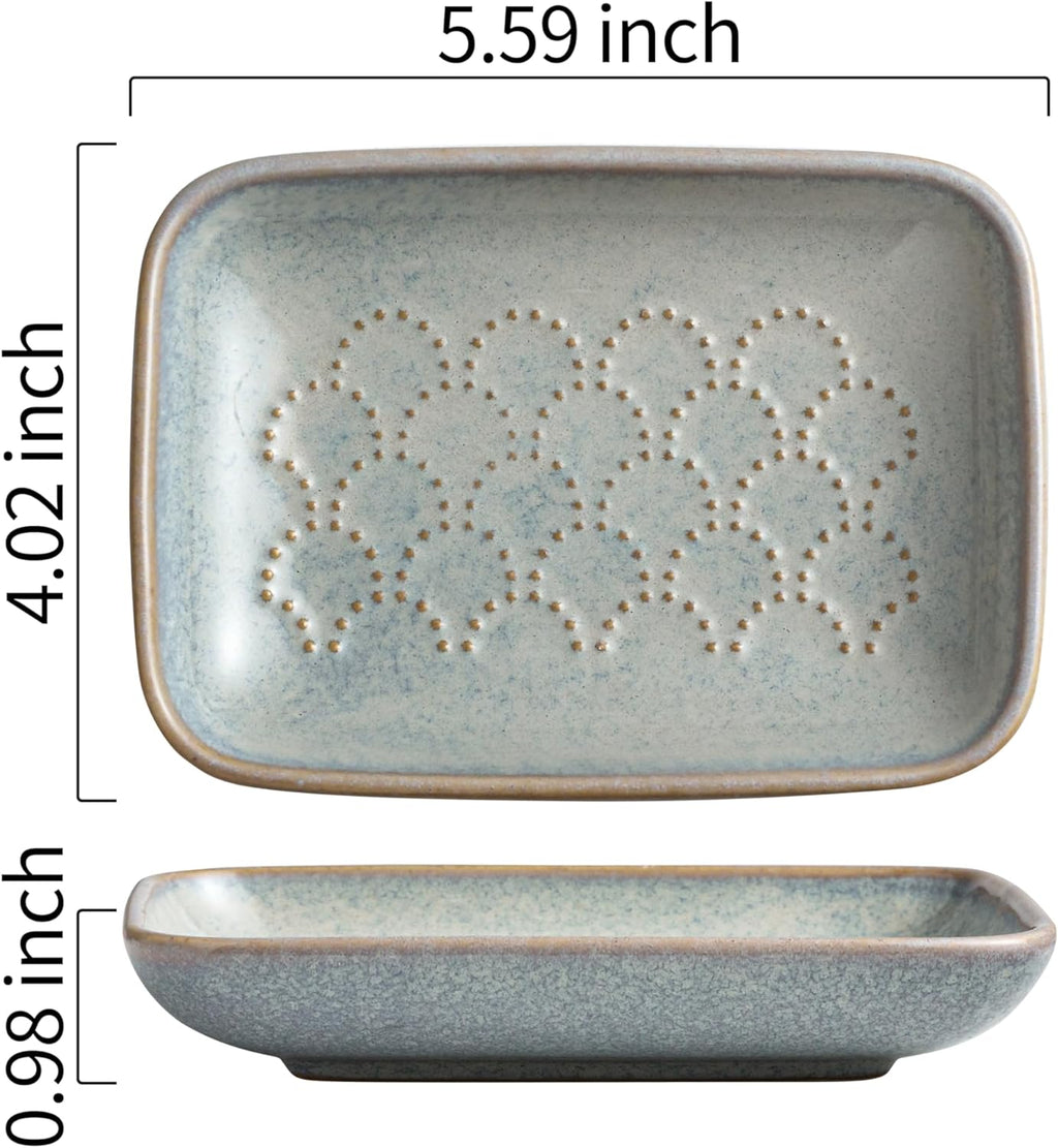 Gomakren Soap Dish for Shower, Ceramic Soap Dishes for Bar Soap Sponge, Shower Soap Holder Saver