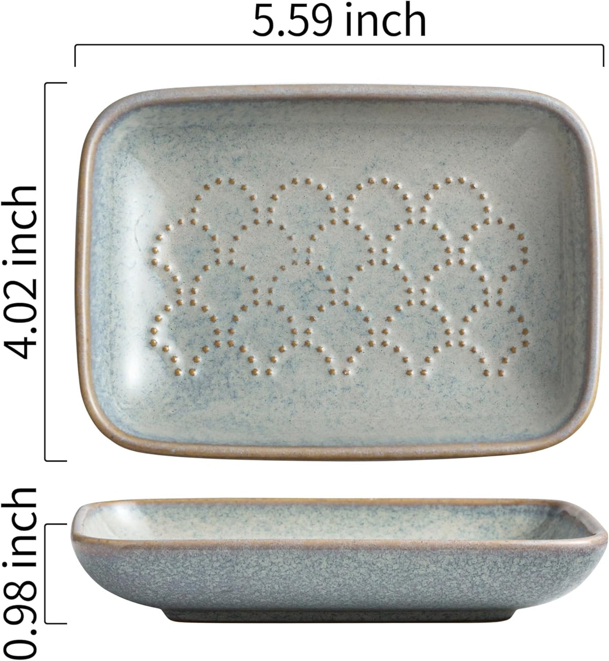 Gomakren Soap Dish for Shower, Ceramic Soap Dishes for Bar Soap Sponge, Shower Soap Holder Saver
