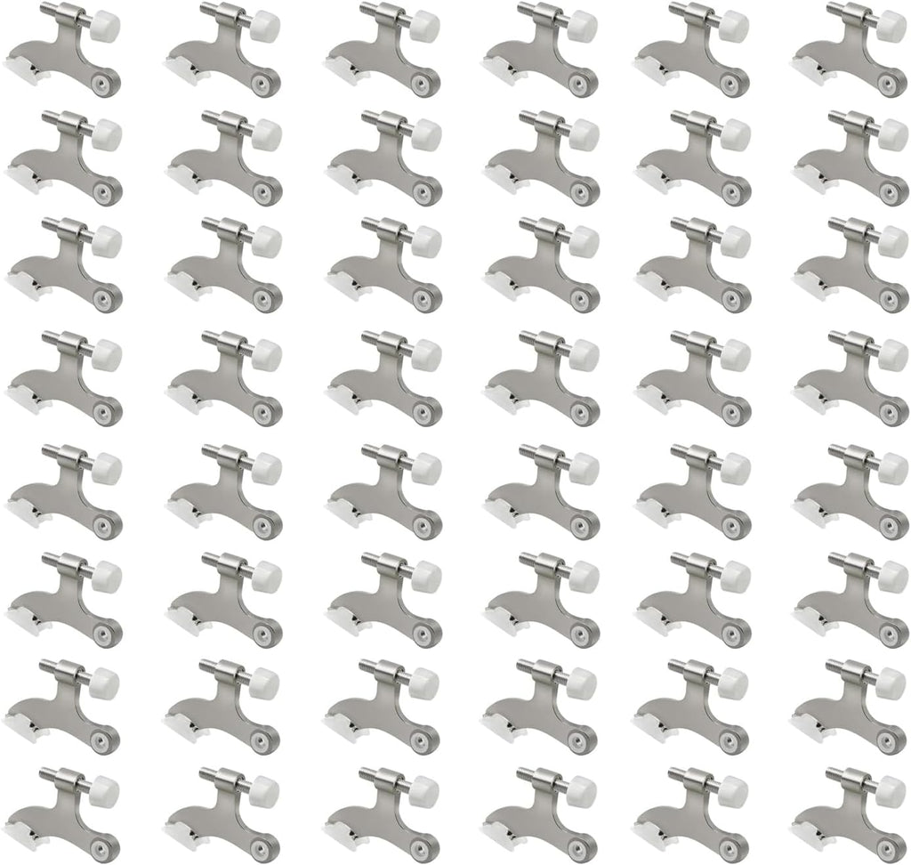 48 Pack Hinge Pin Brushed Nickel Door Stopper, Adjustable Heavy Duty Hinge Pin Door Stop with