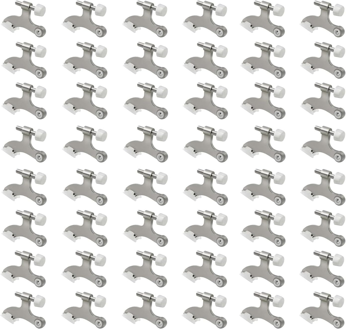 48 Pack Hinge Pin Brushed Nickel Door Stopper, Adjustable Heavy Duty Hinge Pin Door Stop with
