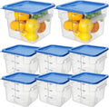 Lallisa 8 Pack 6 Qt Commercial Food Storage Containers with Lids Square Food Storage Container