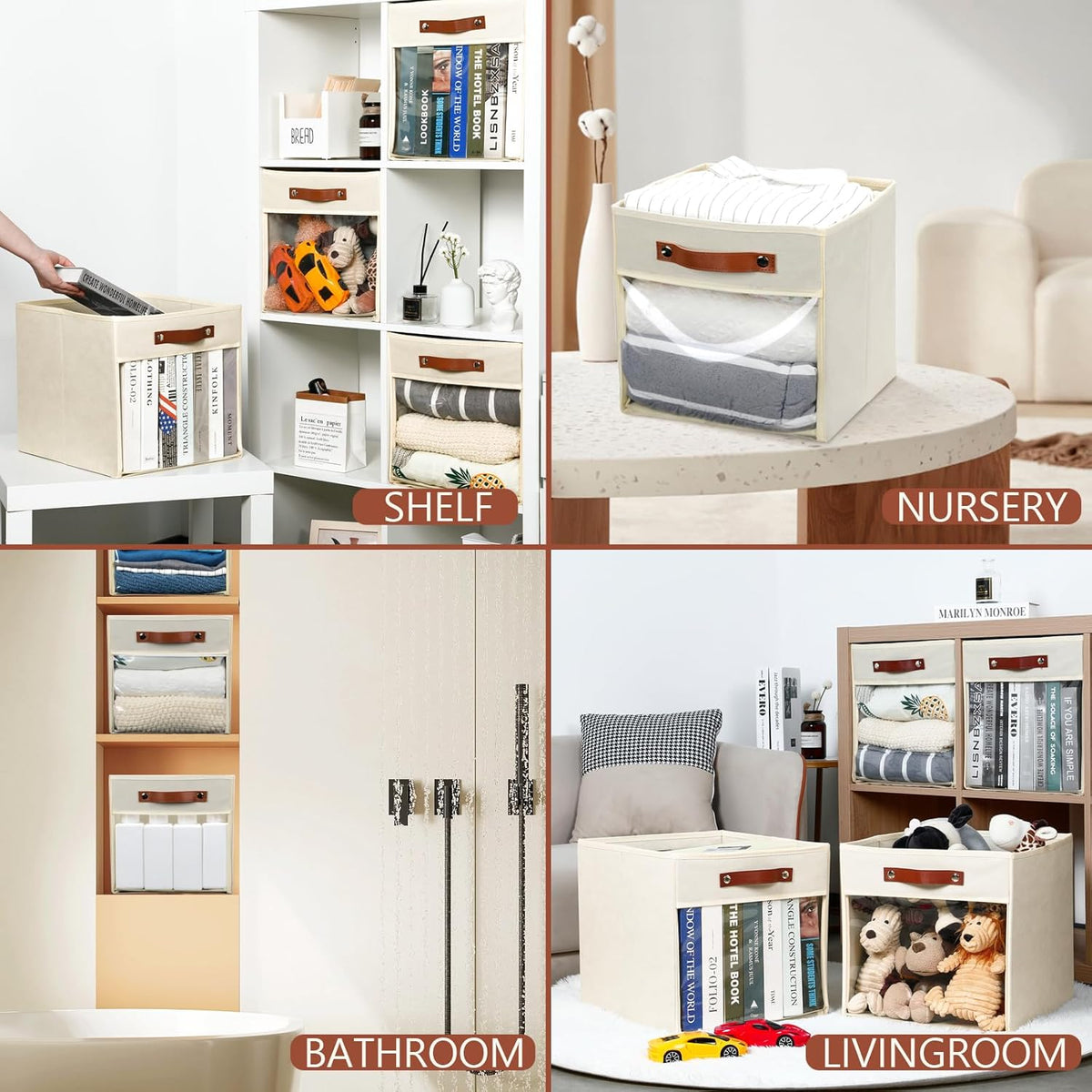 HNZIGE 11 x 11 Storage Cubes Bins for Storage Organizer,Shelf Fabric Storage Bin for Cube