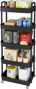 Laiensia Storage Cart,Multifunction Utility Rolling Cart Kitchen Storage Organizer,Mobile Shelving
