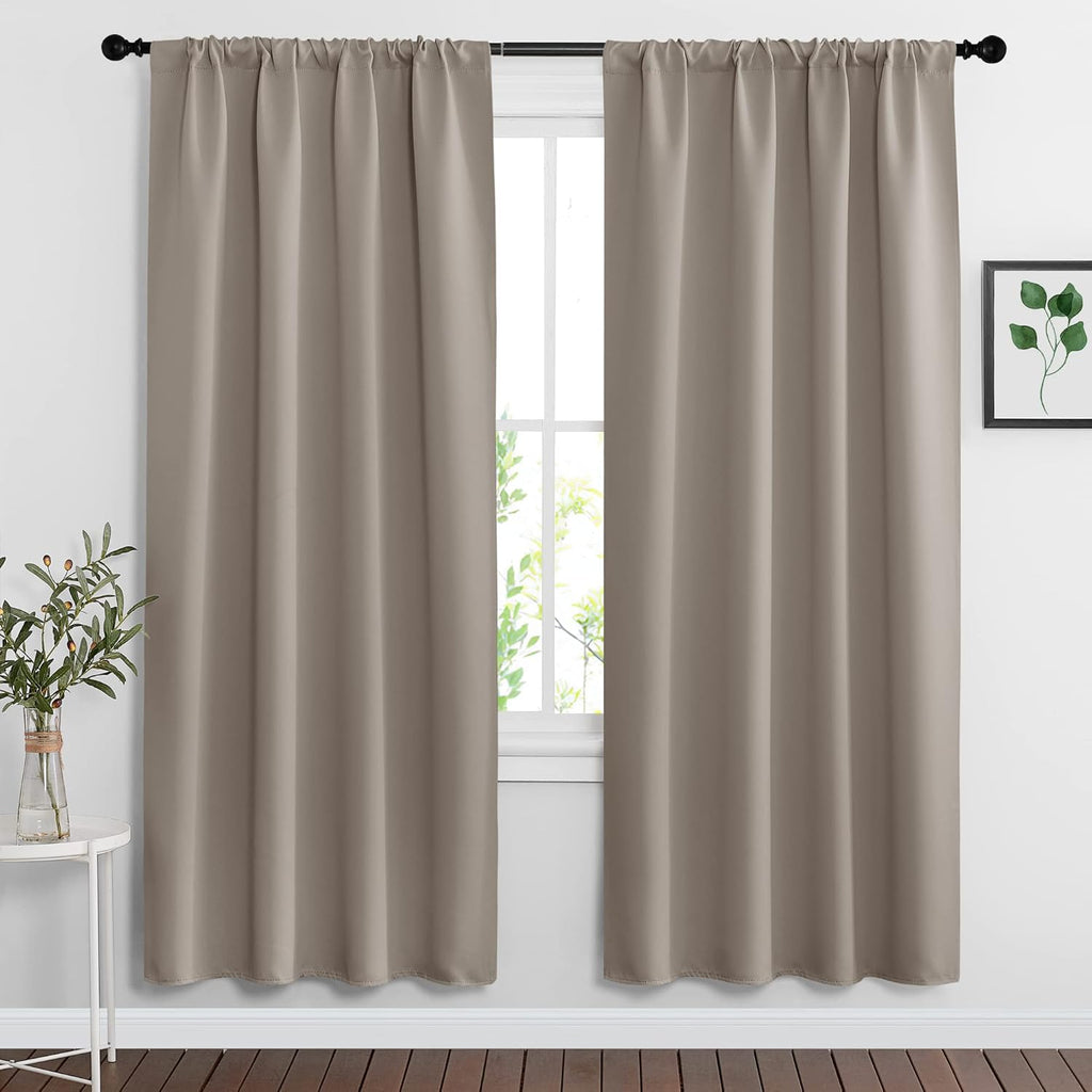 RYB HOME Room Darkening Curtains for Bedroom, Thick Durable Privacy Window Shades, Rod Pocket