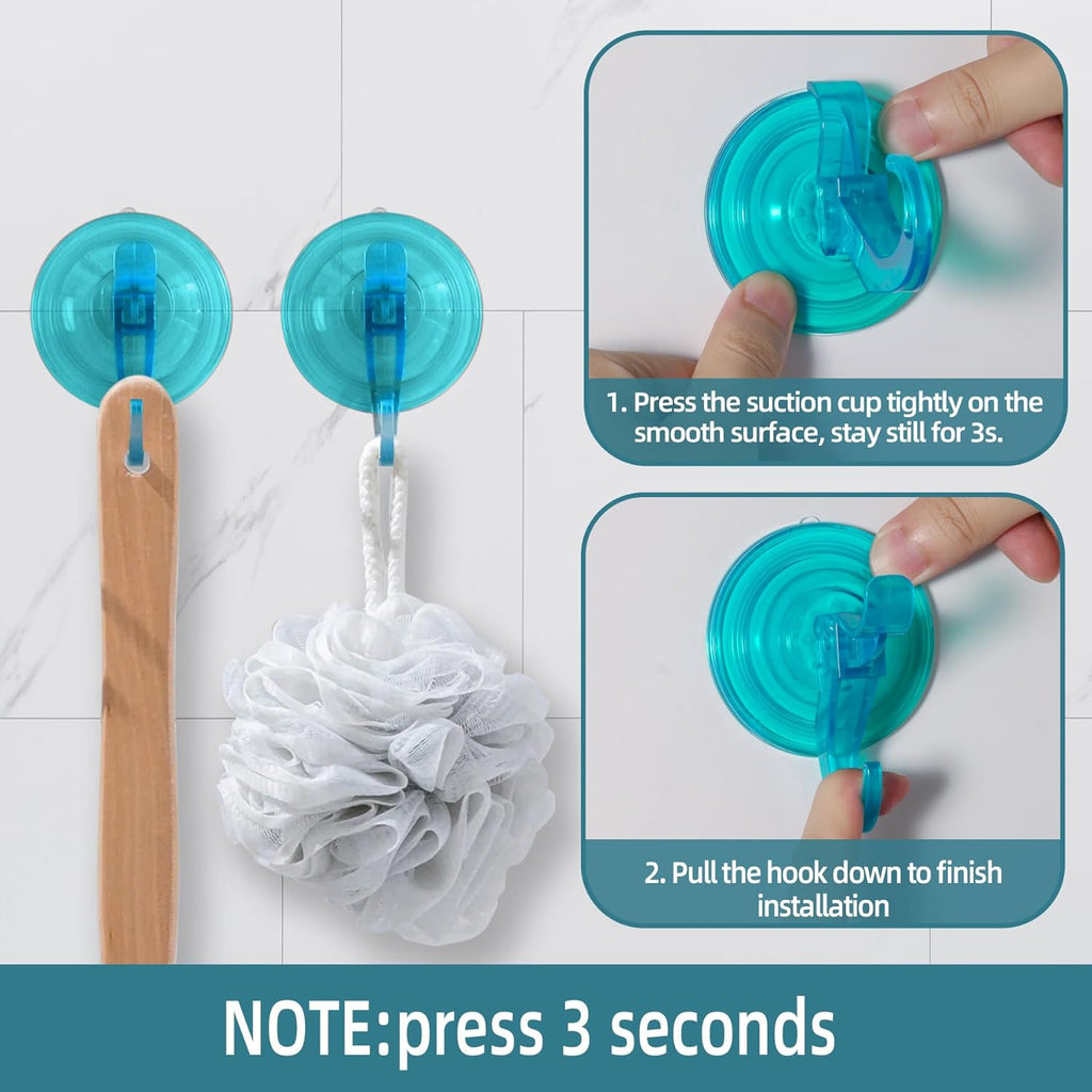 Antimbee Suction Cup Hooks,10 Pack Clear Shower Suction Hooks, Heavy Duty Vacuum Suction Cups