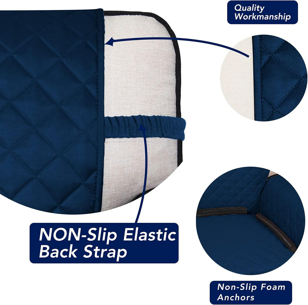 PureFit Reversible Quilted Sofa Cover, Water Resistant Slipcover Furniture Protector, Washable