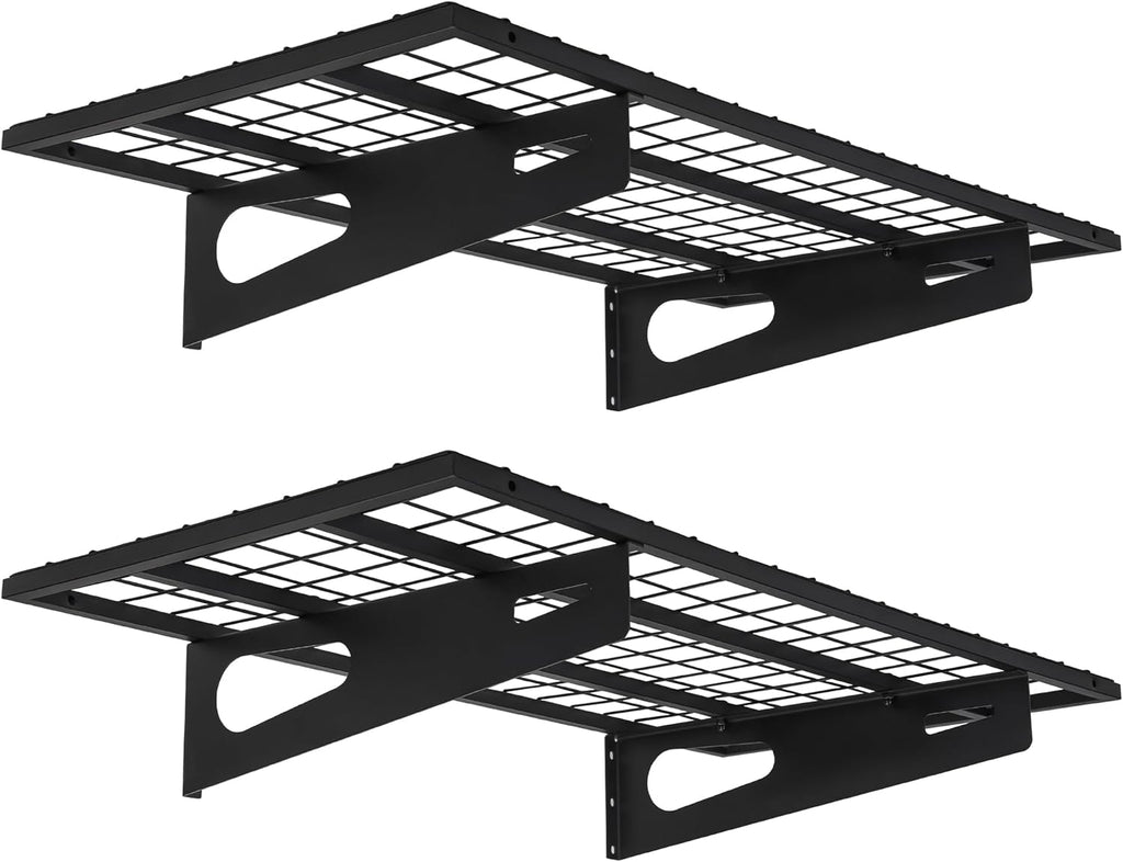2-Pack 1.5x3FT Garage Shelving 17.7-inch-by-35.8-inch Wall Shelf Garage Storage Rack Wall Mounted