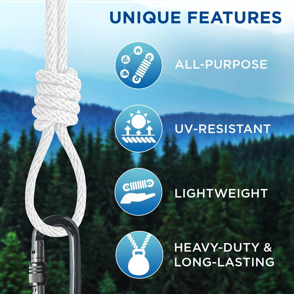 TECEUM Cotton Rope 3/16” (5 mm) – 100 FT – Strong All-Purpose Braided Rope – Natural Cotton – for