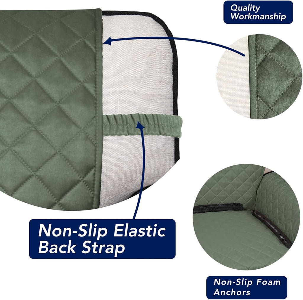 PureFit Reversible Quilted Sofa Cover, Water Resistant Slipcover Furniture Protector, Washable