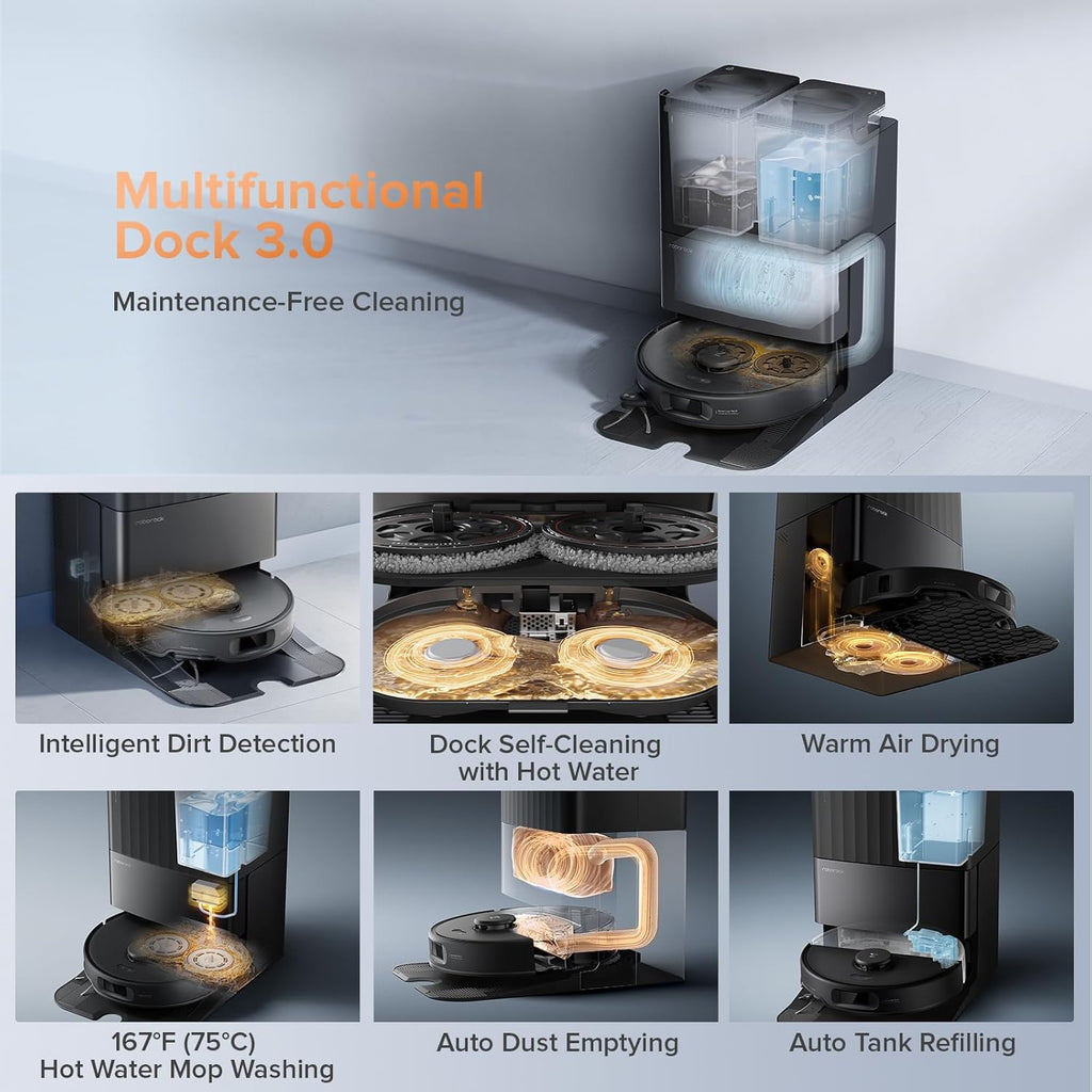 Roborock Qrevo Edge S5A Robot Vacuum and Mop, 18,500Pa, Zero-Tangling, DuoDivide Main Brush