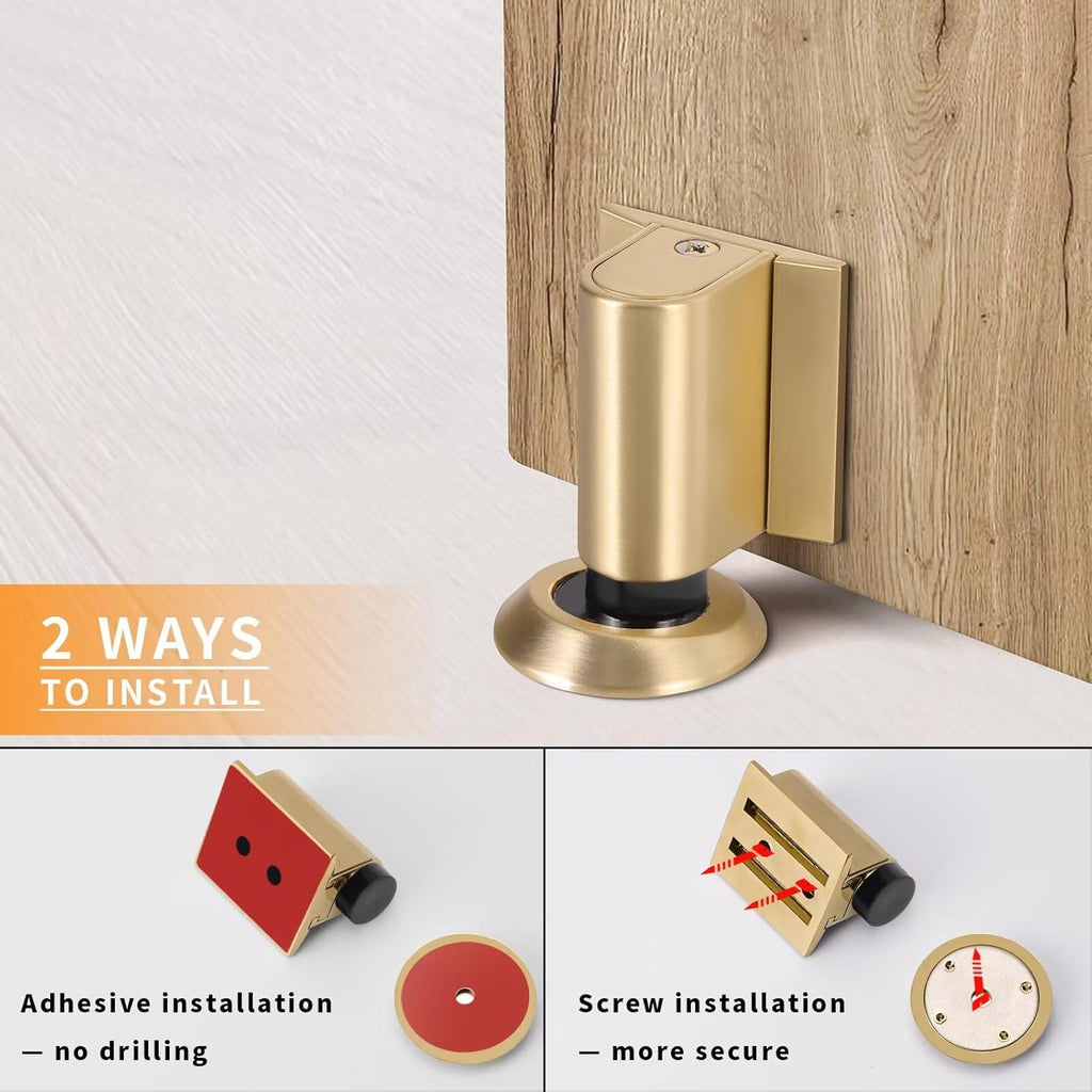 Bak Bo Magnetic Door Stoppers 4 Pack Bottom of Door Holder Keep Door Open No Drilling Magnet Floor
