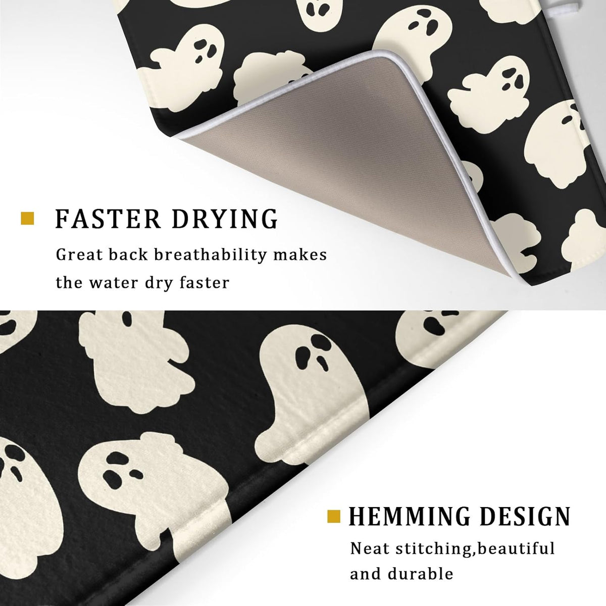 Halloween Ghosts Dish Drying Mat for Kitchen Counter Halloween Cute Ghost Drying Dish Mat 18”x24”