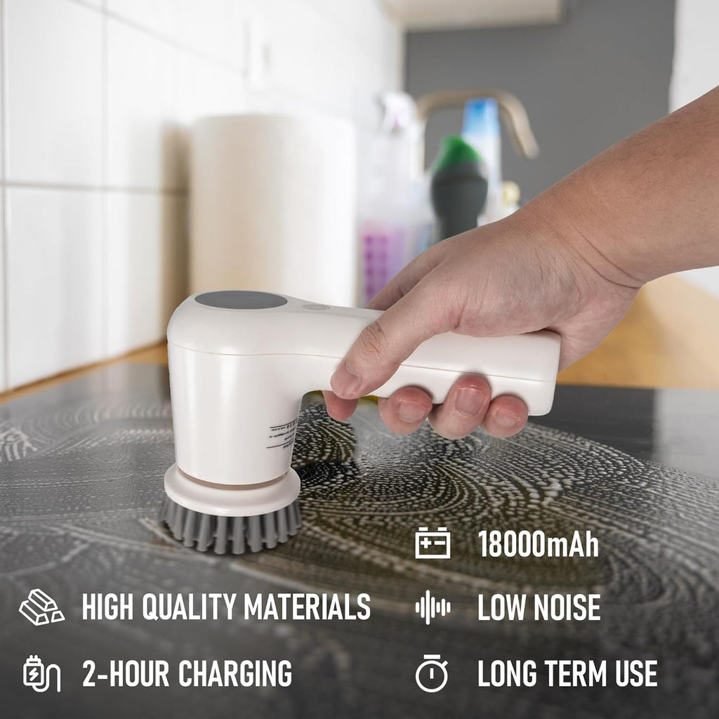 Electric Spin Scrubber,Cordless Cleaning Brush Scrubber for Home, IPX7 Waterproof with 5