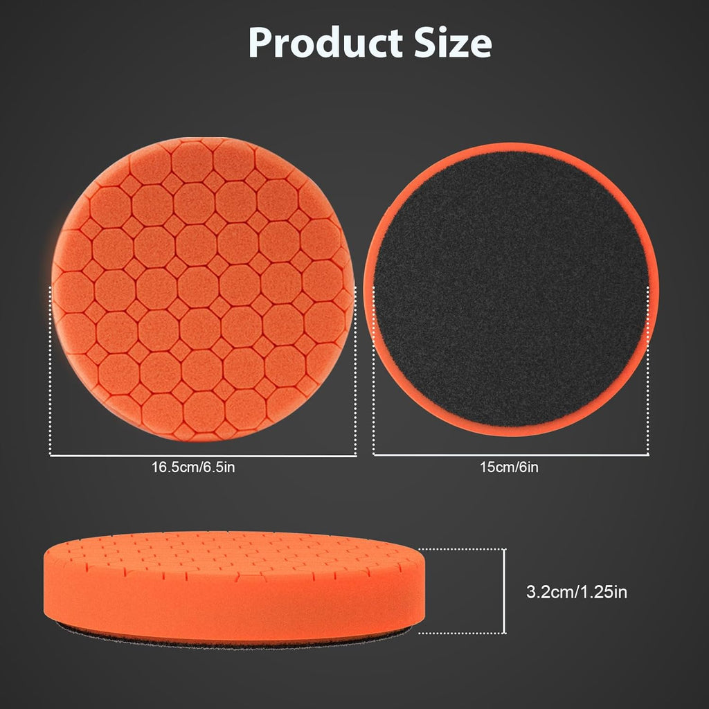 Buffing Polishing Pads, 5Pack 6.5 Inch Face for 6 Inch Backing Plate Compound Buffing Sponge Pads