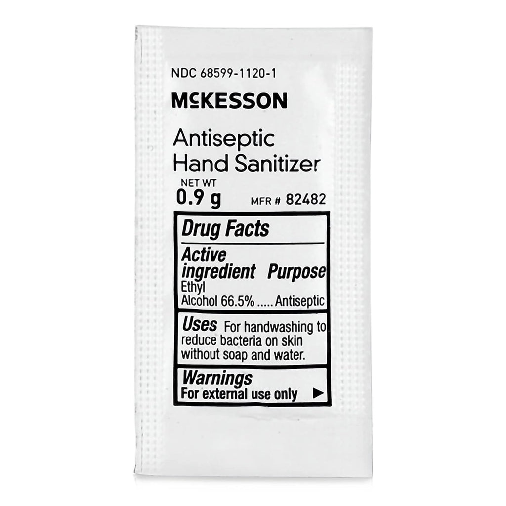 McKesson Hand Sanitizer Gel with Aloe [144 Count] Travel Size, Single Packets, Individually Wrapped