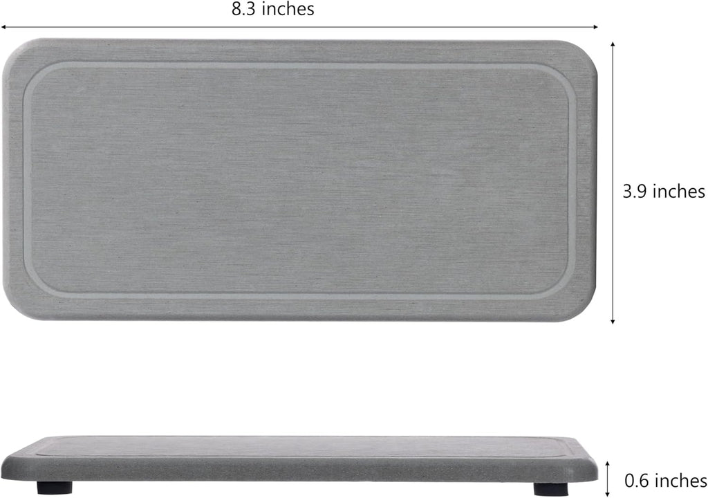 2 Pcs Water Absorbing Stone Trays, Kitchen/Bathroom Sink Soap Dish, Diatomite Tray Used for Hand