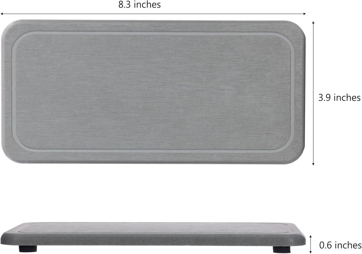 2 Pcs Water Absorbing Stone Trays, Kitchen/Bathroom Sink Soap Dish, Diatomite Tray Used for Hand