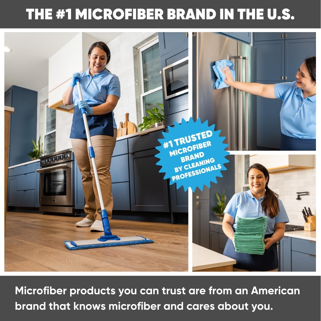 Microfiber Wholesale 20 inch Microfiber Mop Pads - Machine Washable, Reusable, Refills &