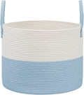 Woven Blanket Basket,115L Large Rope Storage Bin with Handles, Organizer for Blankets Toys Book and
