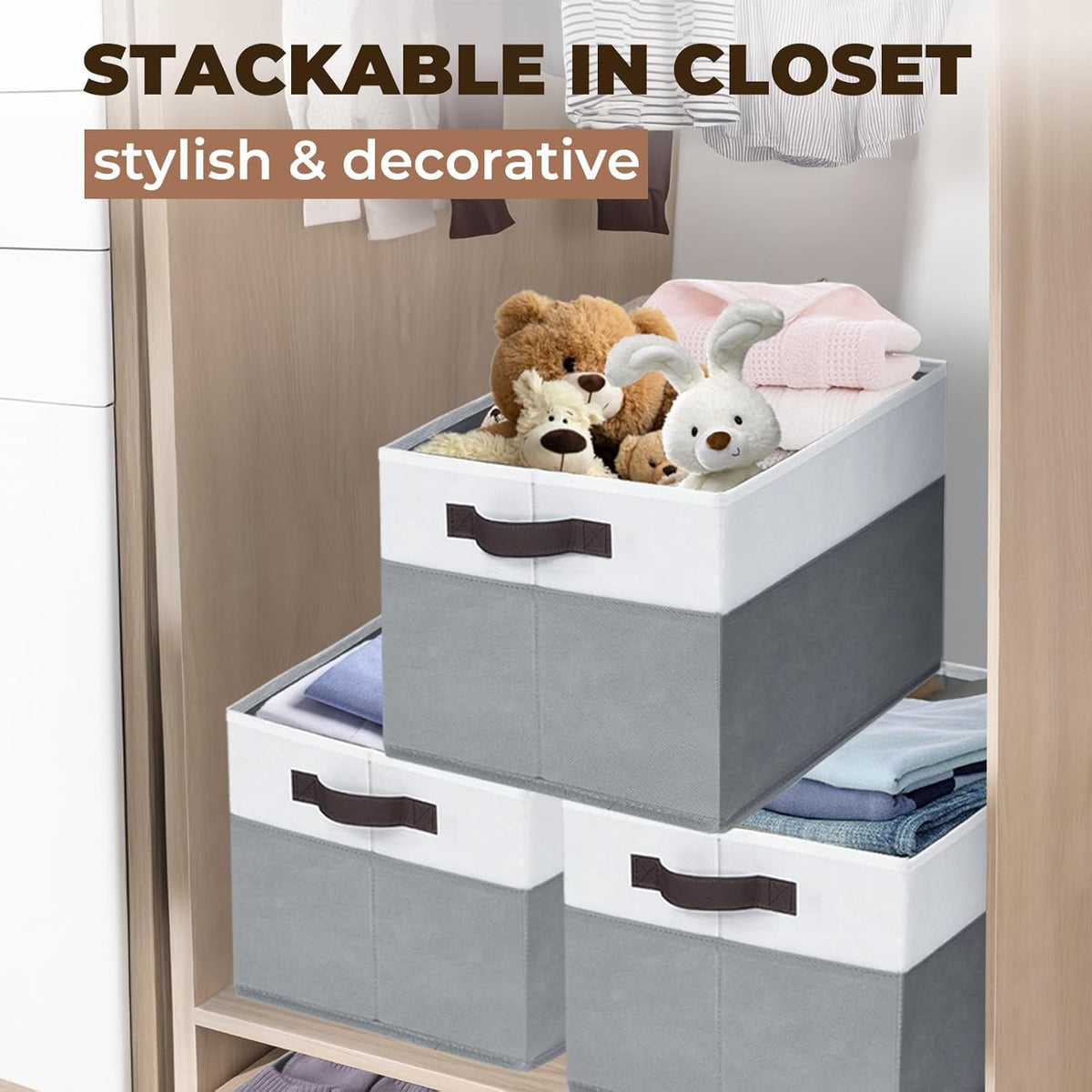 Criusia 8 Pack Closet Organizers and Storage Bins - Extra Large Storage Baskets for Organizing