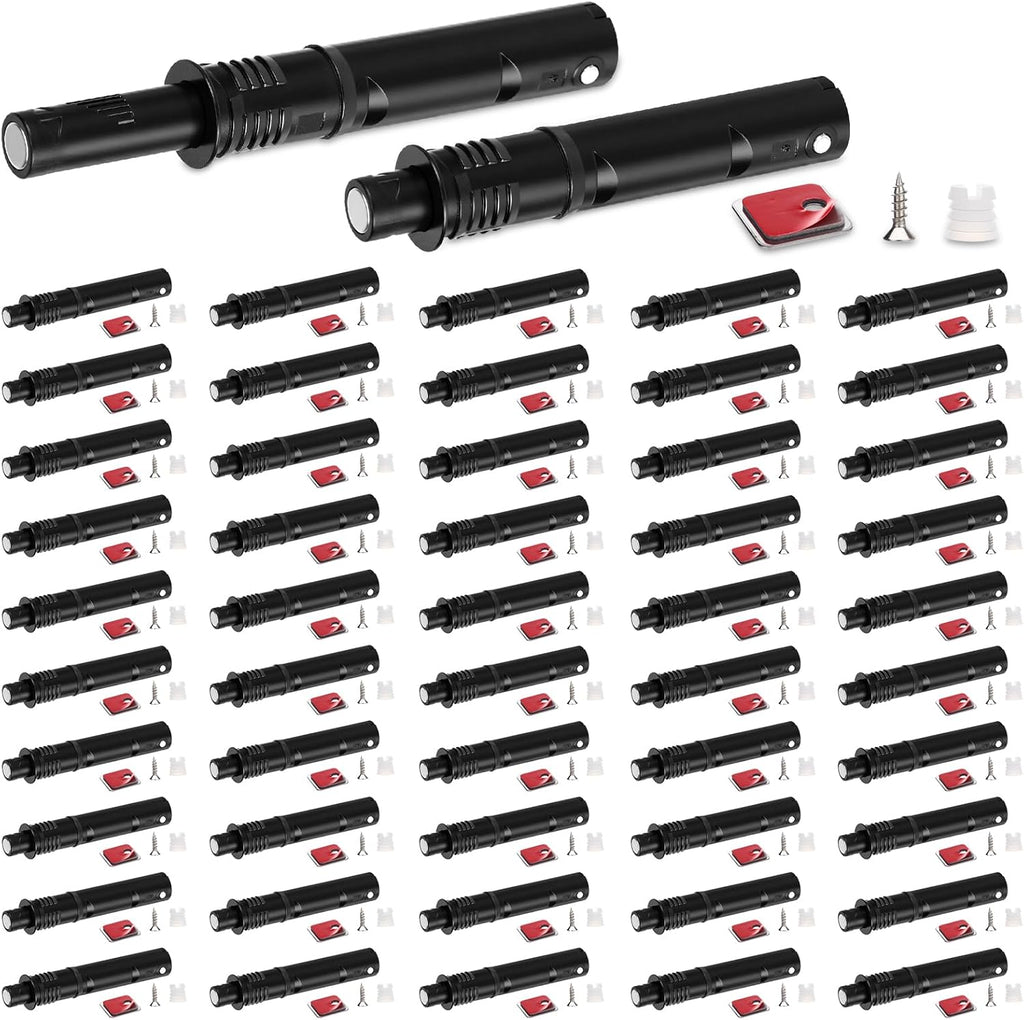 Lounsweer 50 Pack Magnetic Push Latches for Cabinet Door 2.87 Inches Short Push to Open Cabinet