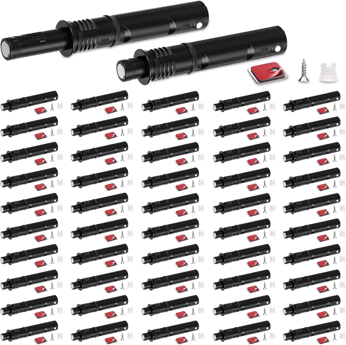 Lounsweer 50 Pack Magnetic Push Latches for Cabinet Door 2.87 Inches Short Push to Open Cabinet