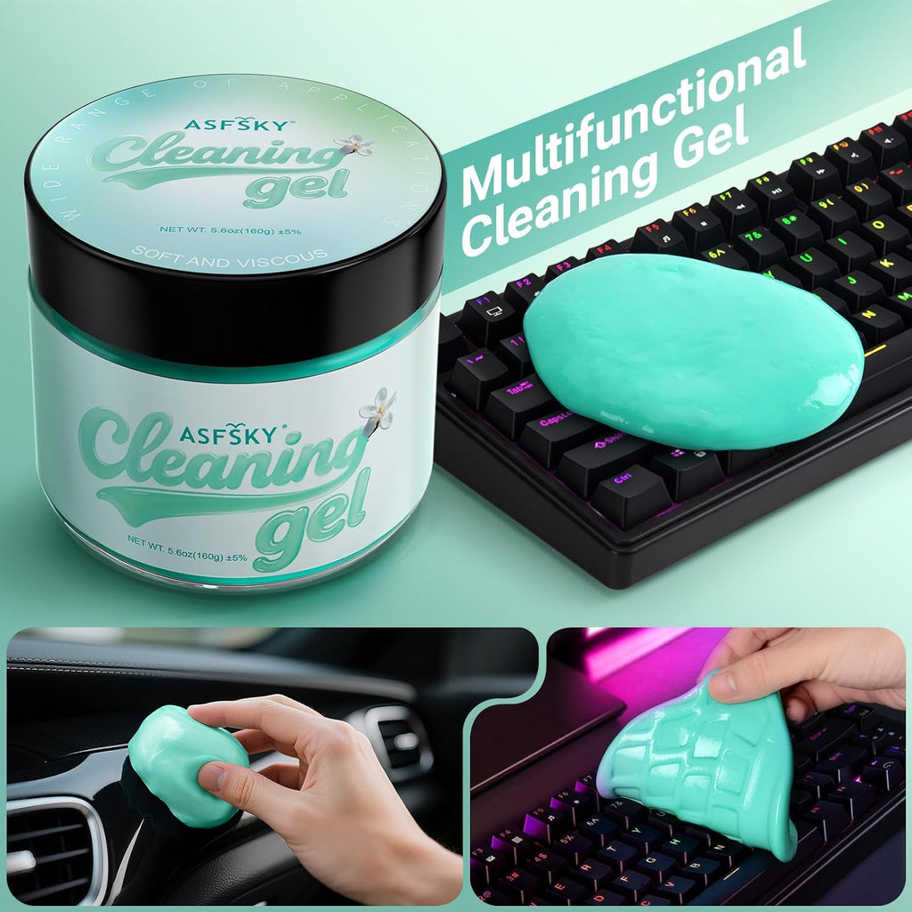 ASFSKY Car Cleaning Gel (Green,Magnolia) Cleaning Putty Universal Dust Cleaning Car Interior