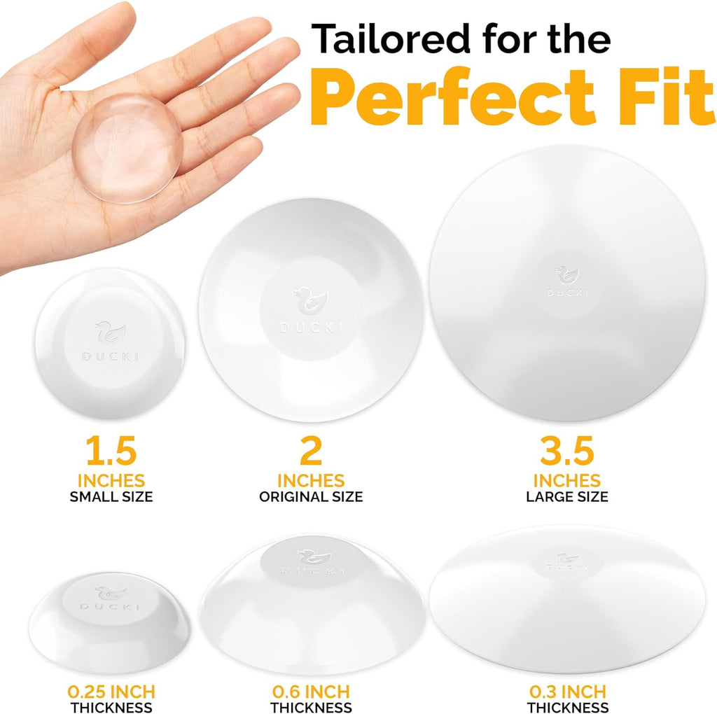 Ducki Wall Protectors -4 Pack White- Self Adhesive, Reusable Solution for Stopping Wall Damage &