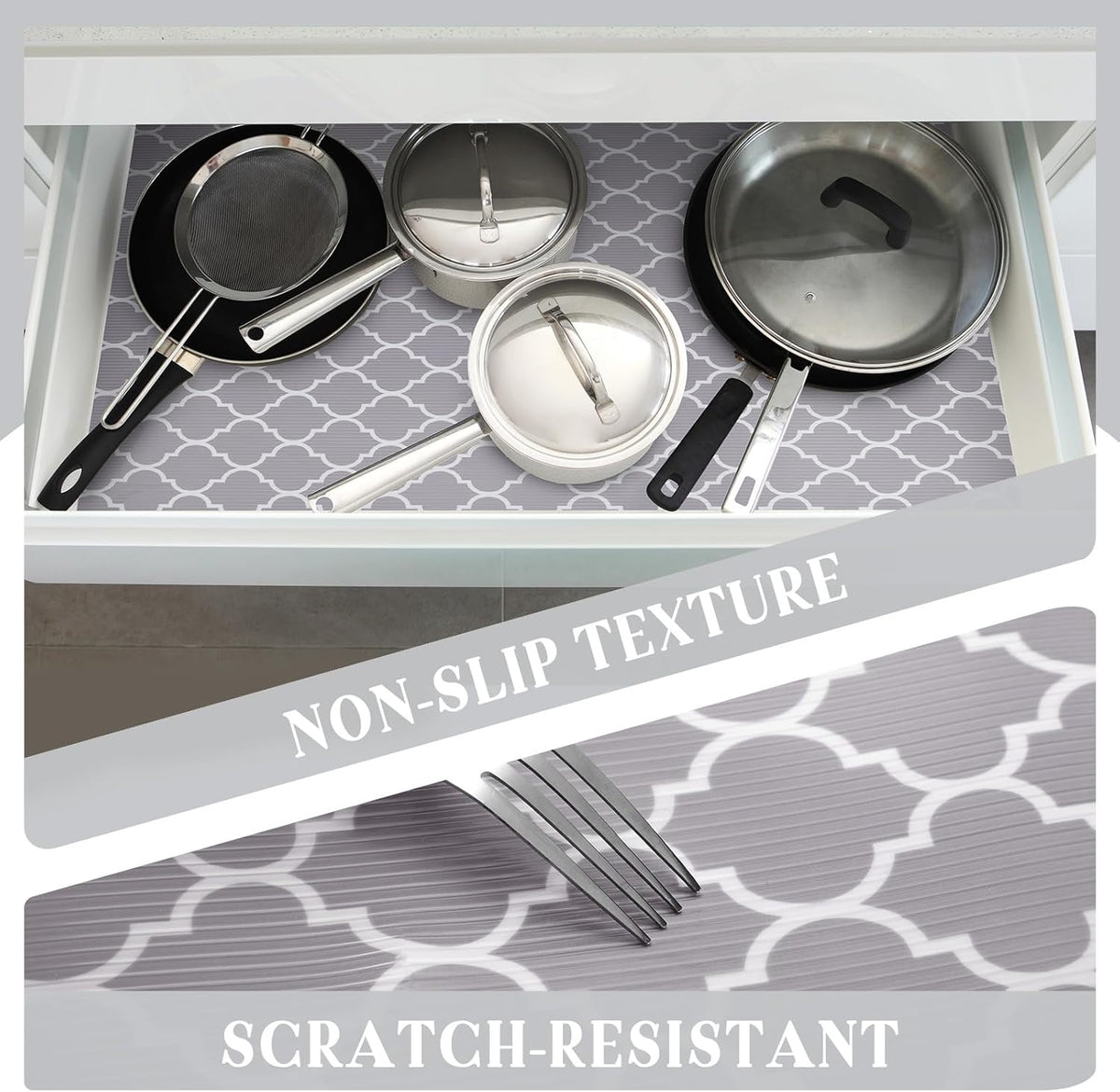 Glotoch Non Adhesive Shelf Liner for Kithchen Cabinets,Non Slip Drawer Liners for