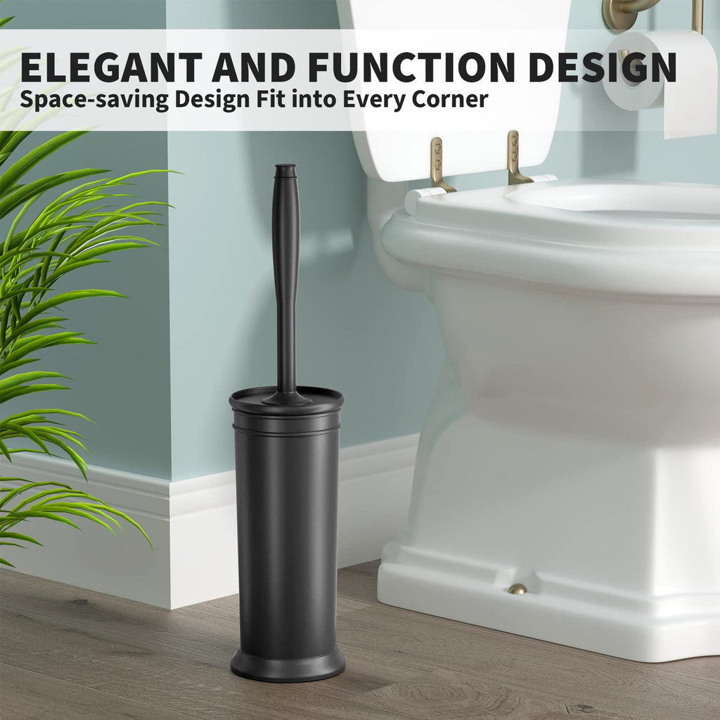 Toilet Brush and Holder 2 Pack, Toilet Bowl Brush with Extra Long Handle, Toilet Scrubber and