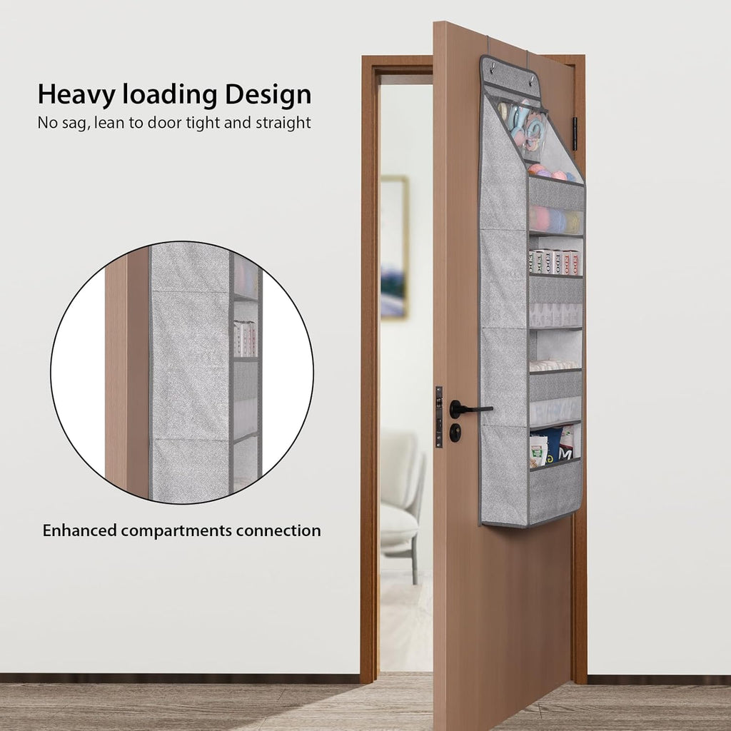 Univivi 5-Shelf Door Storage Over Door Hanging Organizer with 4 Large Pockets and 3 Small PVC