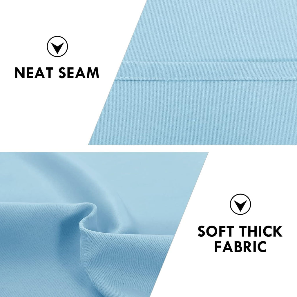DWCN Light Blue Blackout Curtains for Bedroom –Rod Pocket Thermal Insulated Room Darkening Drapes