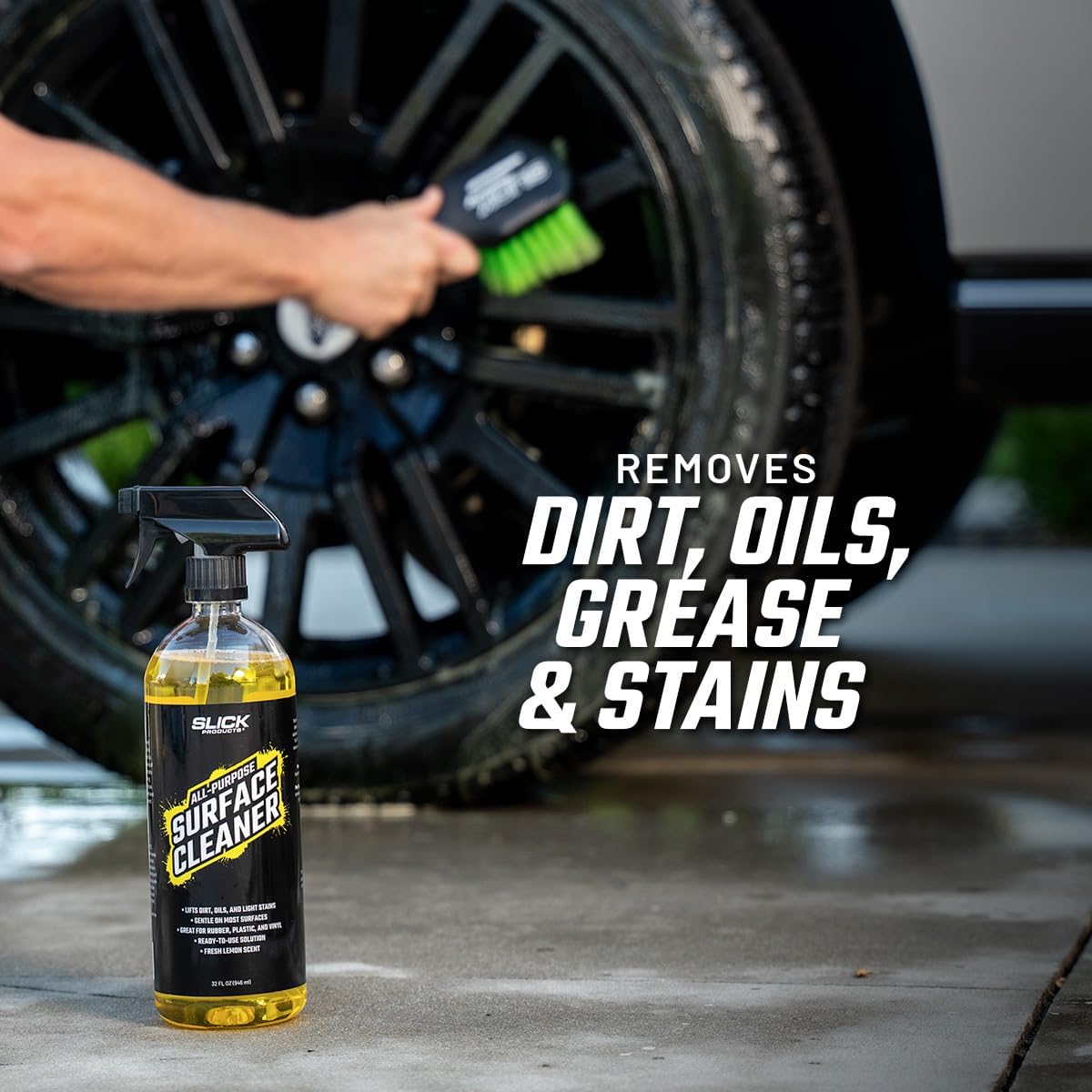 Slick Products All-Purpose Surface Cleaner – Interior & Exterior Vehicle Spray for Plastic, Vinyl