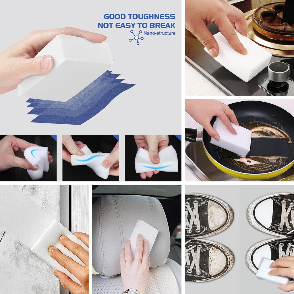 10Pack Melamine Sponges for Multi-Purpose Cleaning - Tough, Durable Magic Sponge Erasers for Use on