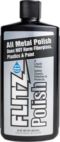 Flitz Multi Purpose Metal Polish Liquid - 16oz Bottle of USA-Made Tarnish Remover - For Aluminum