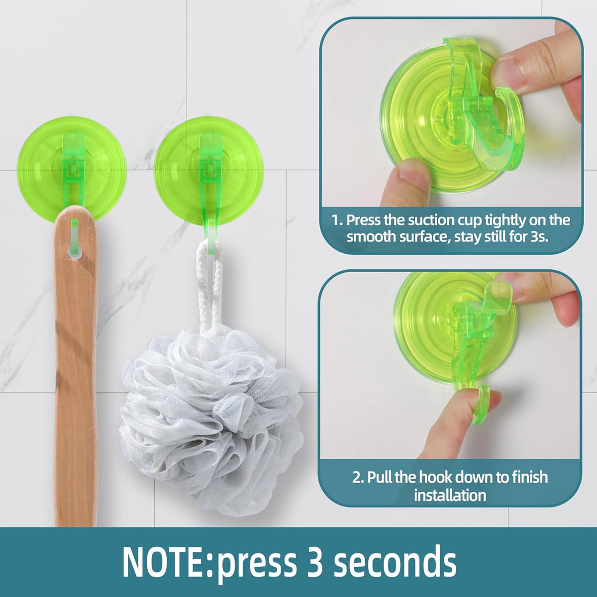 Antimbee Clear Suction Cup Hanger, 5 Pack Removable Small Suction Cups for Shower, Bathroom, Glass