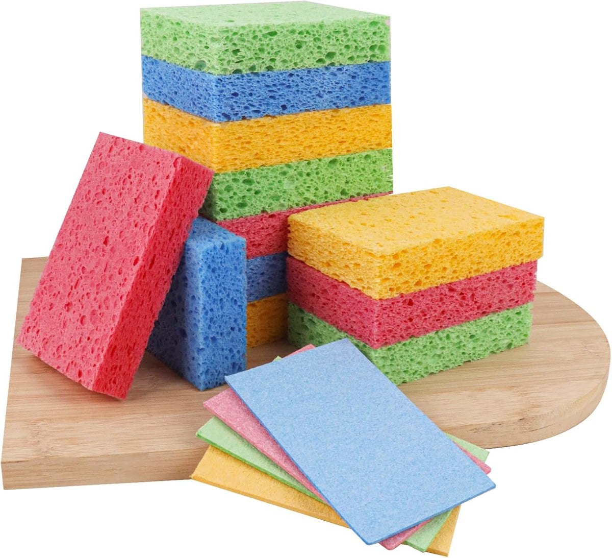 Kitchen Sponges, 12-Count Cellulose Sponges, Durable Dish Sponge for Cleaning, Cleaning Scrub