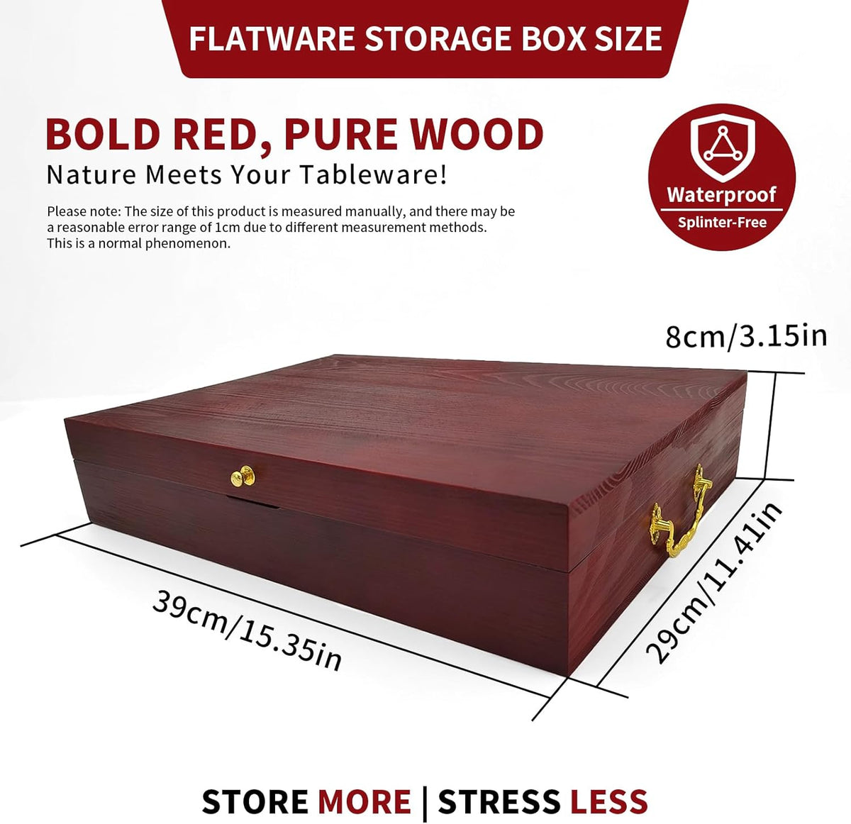 Silverware Storage Box, Kitchen Drawer Organizer, Drawer-containing flap-type storage box, Wood