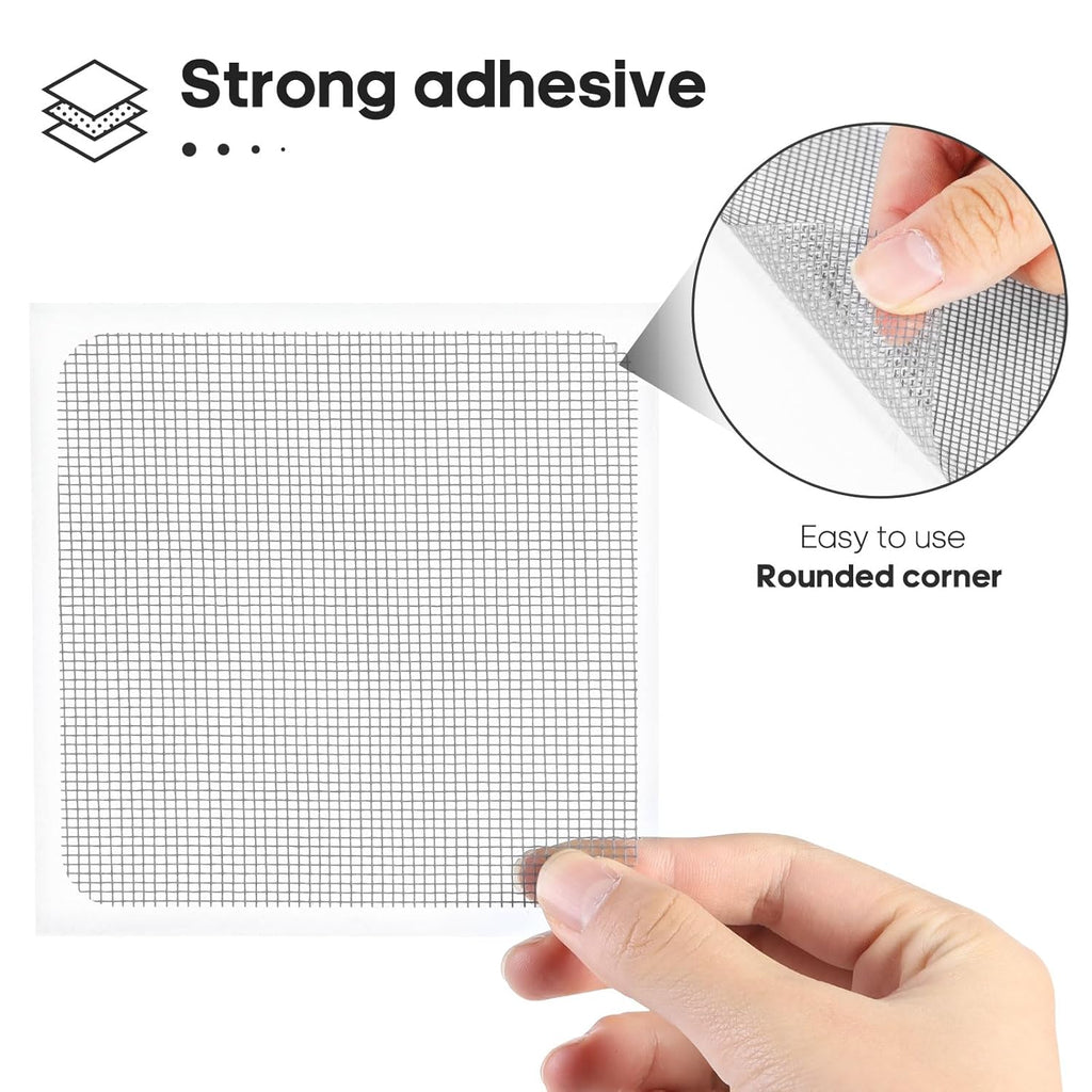 28 Sheets Window Screen Patches Repair Kit, Grey/Black 3 Sizes Window Screen Repair Kit for Mesh