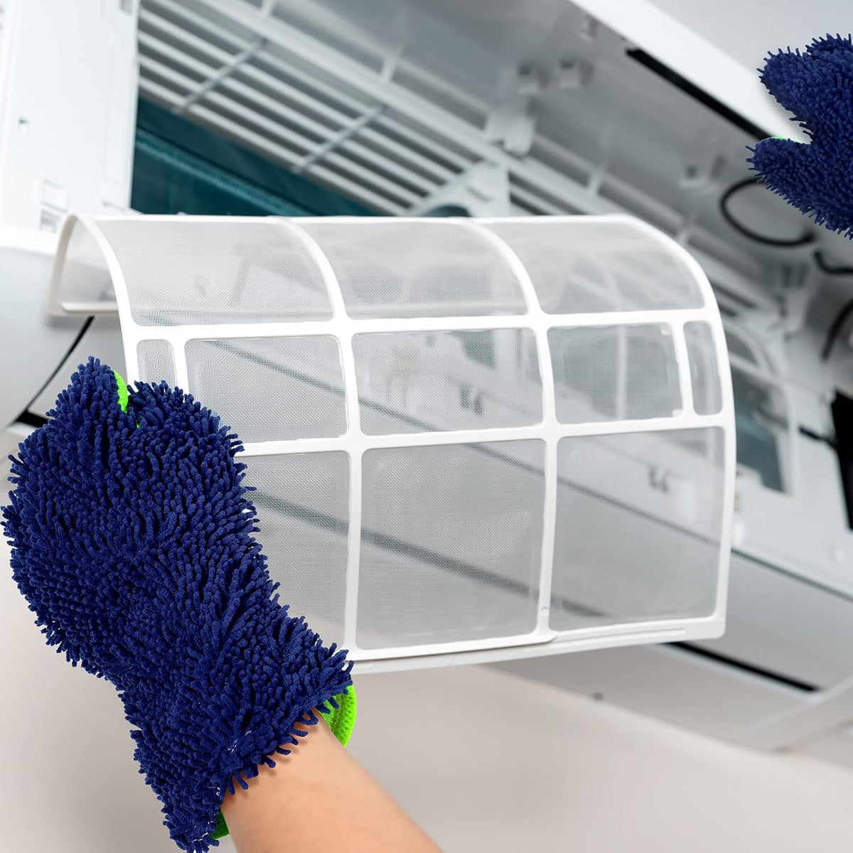 Ferraycle 2 Packs Car Wash Mitt 5 Finger Microfiber Wash Mitts Auto Car Dusting Gloves Double Sided