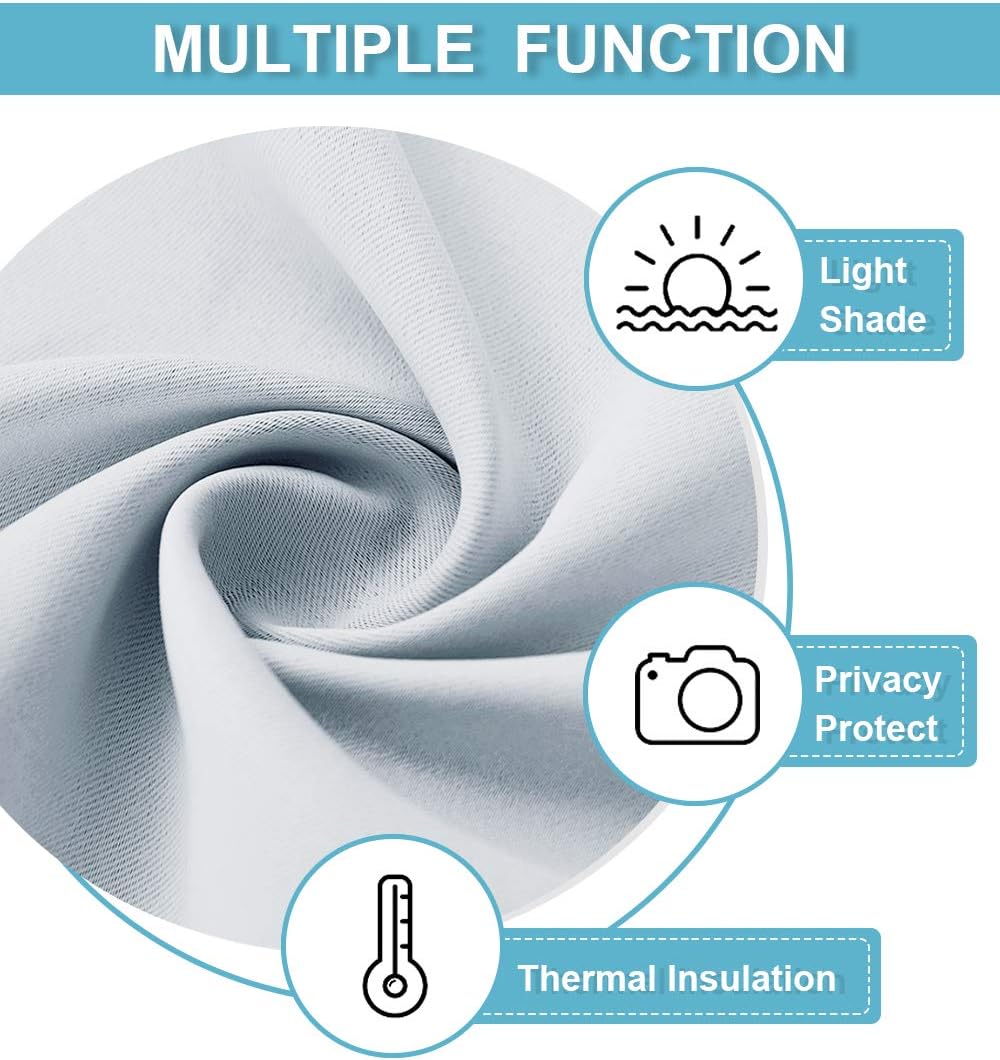 RYB HOME Window Curtains Room Darkening Energy Efficient Privacy Protect Drapes for Bedroom Living