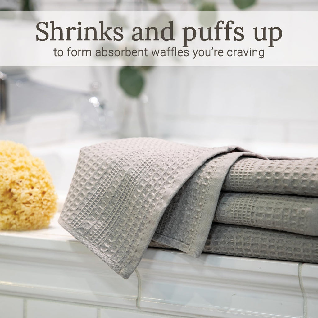 GILDEN TREE Waffle Towels for Bathroom, 100% Cotton Quick Dry Towel, Waffle Bath Towels Large