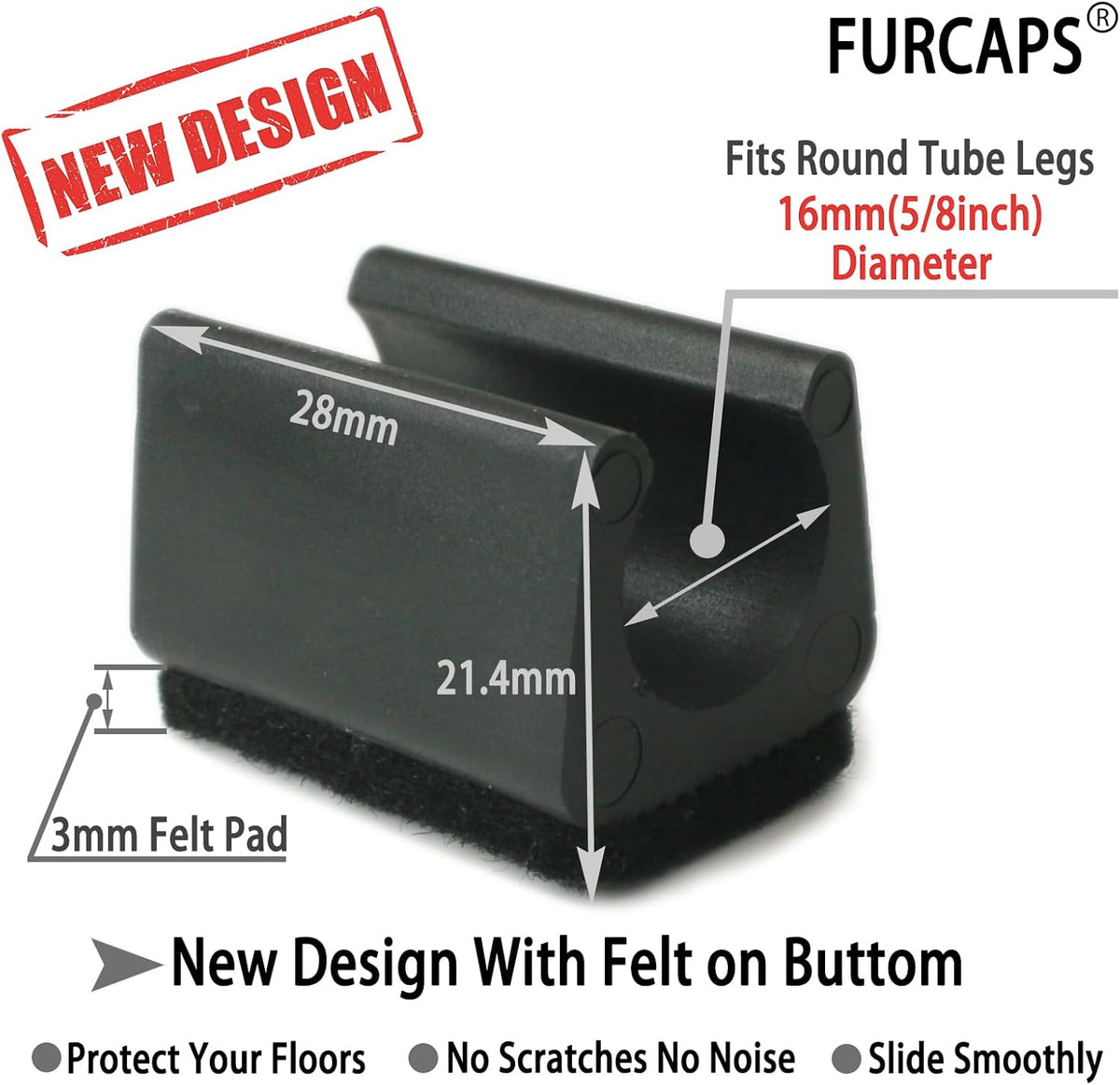Rectangle U Shaped Chair Leg Tips Cap with Felt Pads,Furniture Feet Protector Slide Smoothly