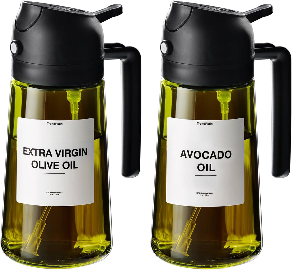 TrendPlain - Original 16oz/470ml Olive Oil Dispenser Bottle for Kitchen Gadgets and Air Fryer