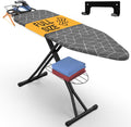 Xabitat Full Size Ironing Board 57" X 15" with Wall Mount Hanger, Full Metal Construction Iron